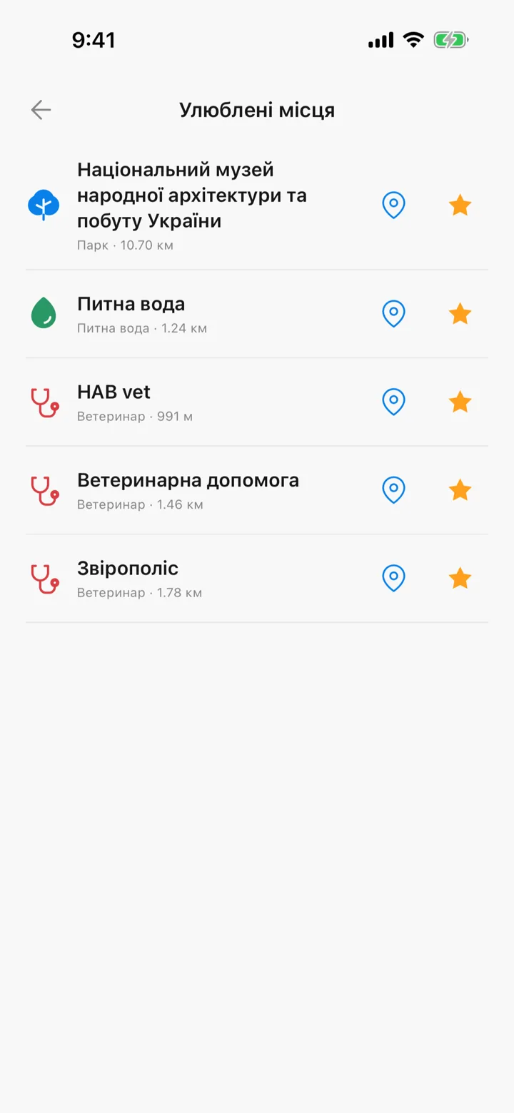 Избранные места в Tailomi: парк и три клиники, к каждой есть маршрут